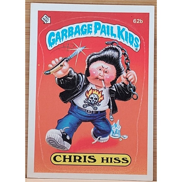 1985 TOPPS GARBAGE PAIL KIDSCHRIS HISS 62B WHITE CIRCLE...